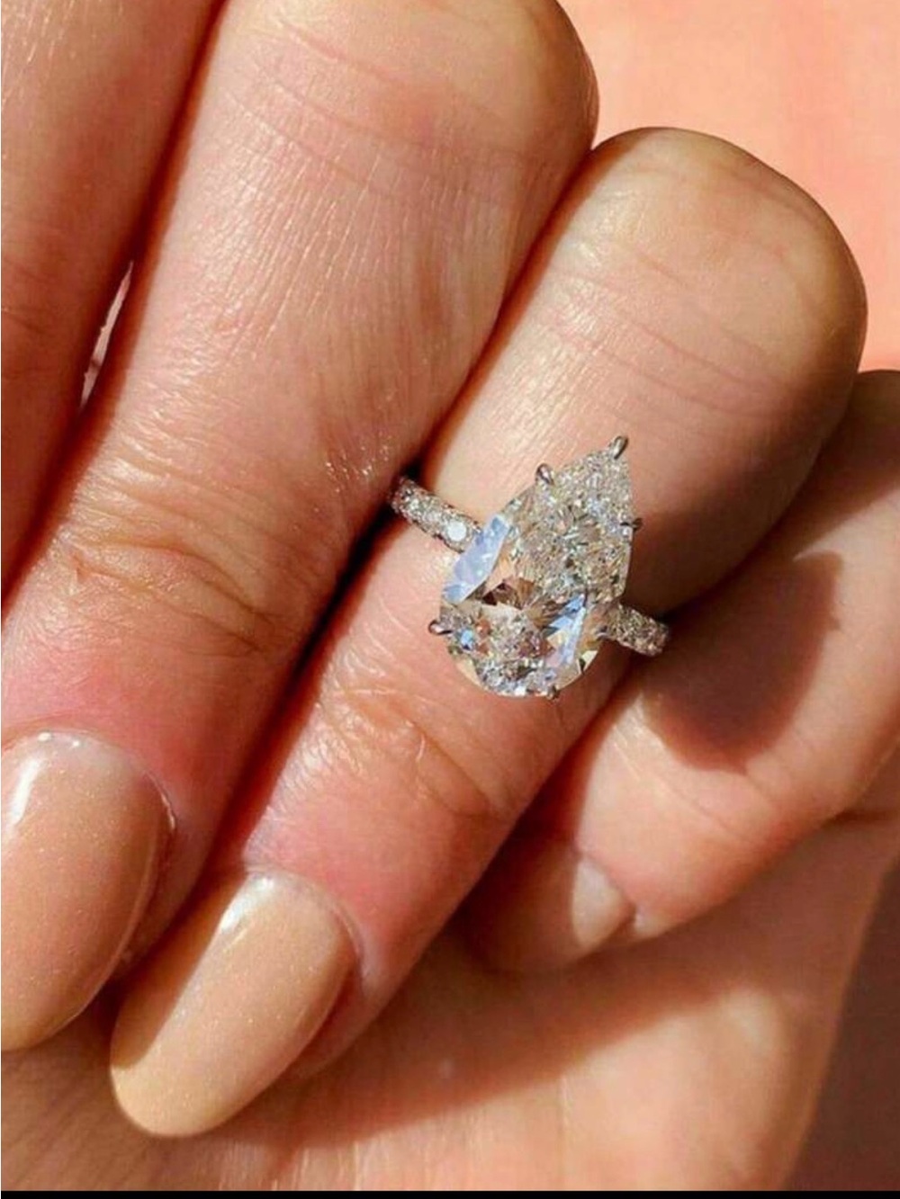 Zirconia Teardrop Ring Women's Proposal Engagement Ring size 7